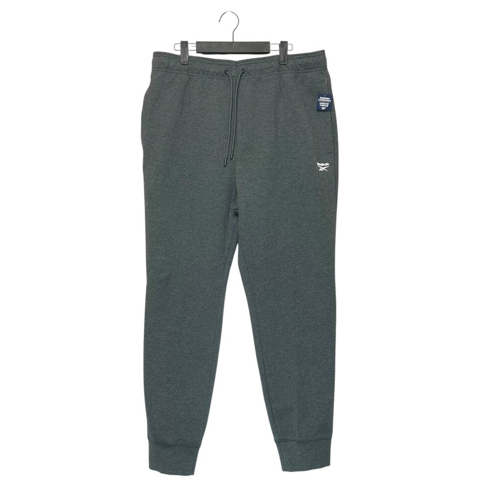 Reebok Jogger Sweatpants NWT Mens Sz L Gray Drawstring Athleisure Casual Workout